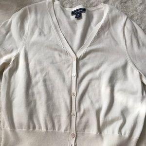 Lands’ End white cardigan- women’s size M